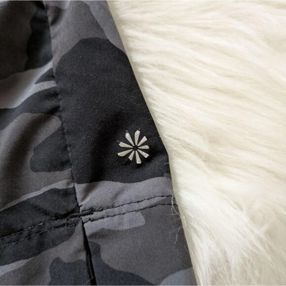 Athleta Girl All Play 3” lined black Grey camo shorts 14 XL - Picture 2 of 5